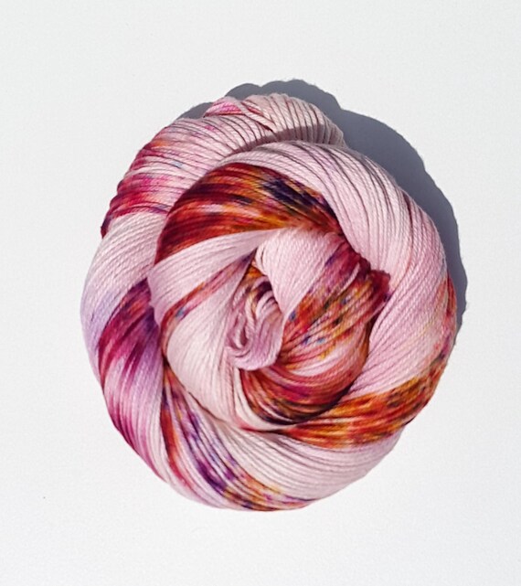 Asiatic Lily- 100 Cotton, Hand Dyed, Variegated, Speckled, Hand Painted Yarn