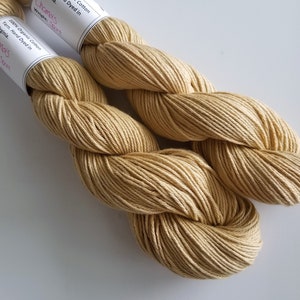 Chamois- 100% Organic Cotton, Hand Dyed, Solid Colorway, Sport Weight, Hand Painted Yarn