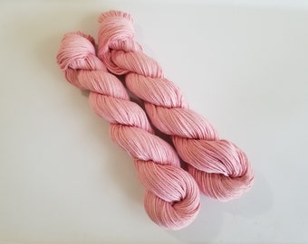 Baby Pink- 100% Organic Cotton, Hand Dyed, Worsted Weight, Hand Painted, Solid Yarn