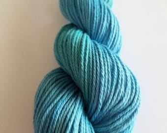 Kingfisher- 100% Cotton, Hand Dyed, Worsted Weight, Hand Painted Solid Colorway