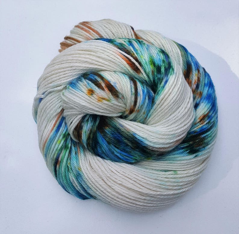 Hand Dyed Speckled Variegated Hand Painted Yarn Muddy Waters- 100 Cotton