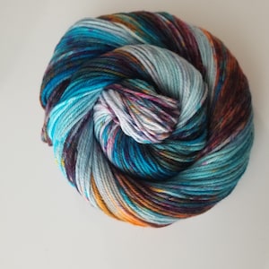 Teal the Cows Come Home- 100% Organic Cotton, Hand Dyed, Worsted Weight, Speckled Yarn