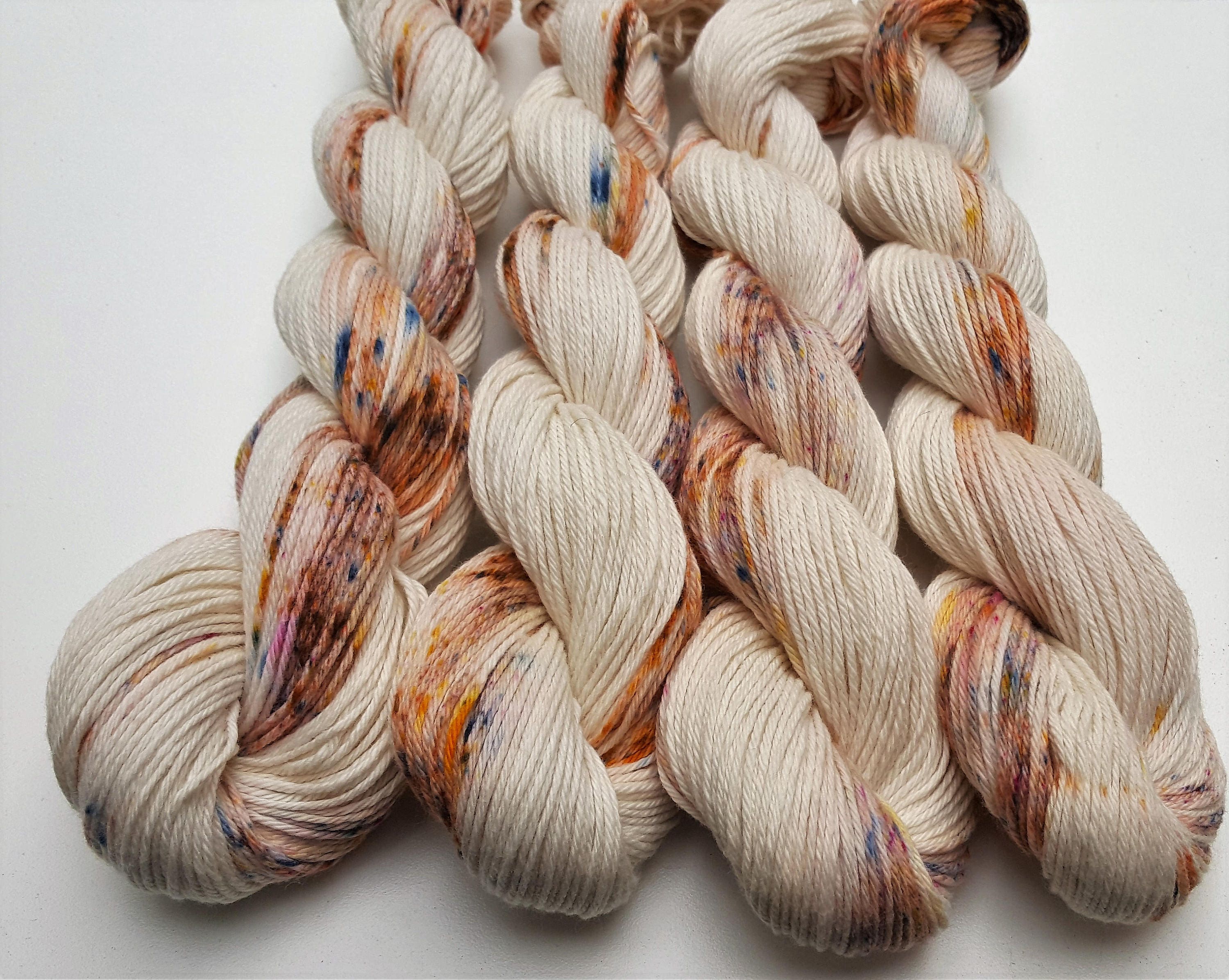Zen 100 Cotton Yarn, Hand Dyed, Speckled, Variegated, Hand Painted Yarn
