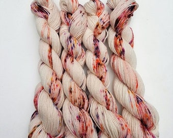 Tea Time- 100 Cotton Yarn, Hand Dyed, Speckled Variegated Yarn