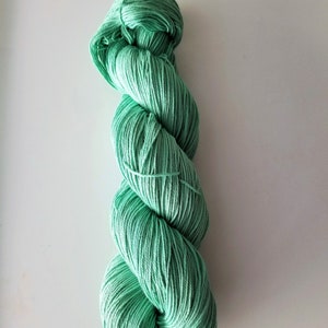 Sea Foam- 100% Organic Cotton, Hand Dyed, Worsted Weight, Solid, Hand Painted Colorway