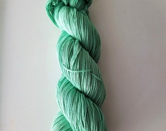 Sea Foam- 100% Organic Cotton, Hand Dyed, Worsted Weight, Solid, Hand Painted Colorway