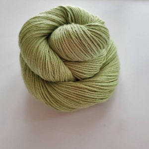 Succulent- 100% organic cotton, hand dyed, hand painted, solid colorway, fingering weight, pastel