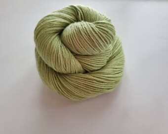 Succulent- 100% organic cotton, hand dyed, hand painted, solid colorway, fingering weight, pastel