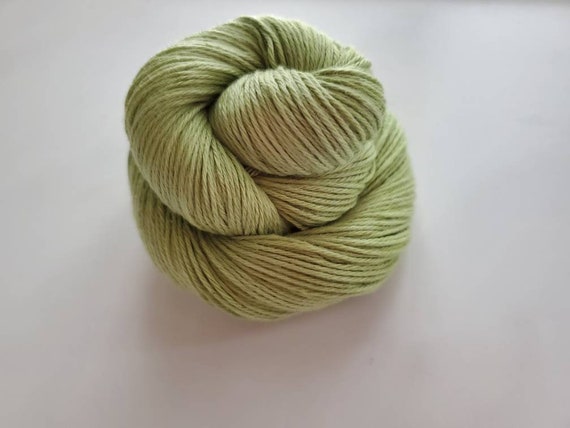 Succulent- 100% organic cotton, hand dyed, hand painted, solid colorway, fingering weight, pastel