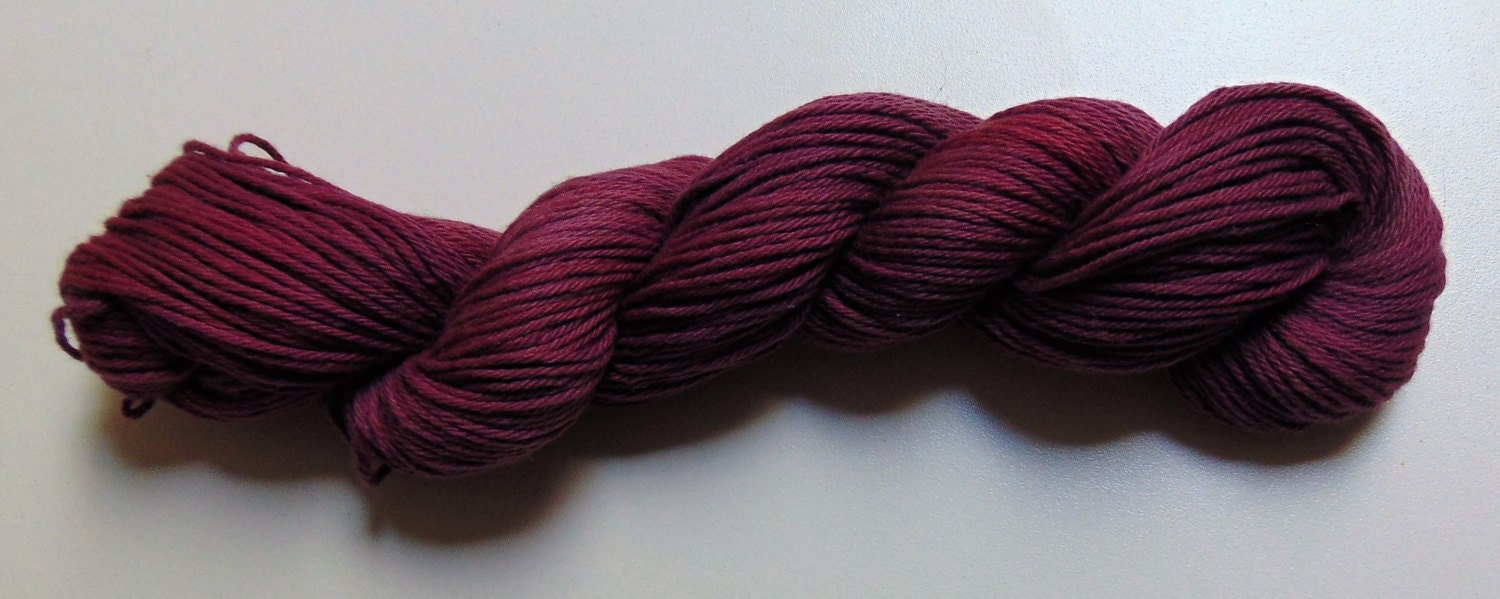 Blackberry 100 Organic Cotton Yarn, Hand Dyed, Hand Painted