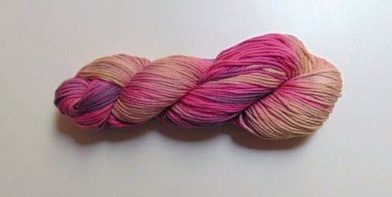 Cherry Blossom- 100 Cotton, Hand dyed, Worsted Weight, Hand Painted Yarn