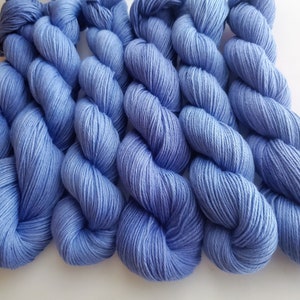 Periwinkle- 100% Organic Cotton, Hand Dyed, Fingering Weight, Hand Painted