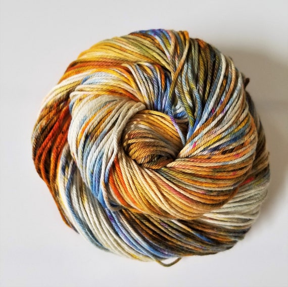 Rough Rider- 100% Organic Cotton, Hand Dyed, Sport Weight, Speckled Yarn