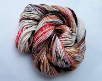 Koi- 100 Organic Cotton, Hand Dyed, Hand Painted, Speckled Sport Weight Yarn