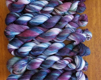 Enchanted- 100 Cotton, Hand Dyed, Variegated, Speckled, Hand Painted Yarn