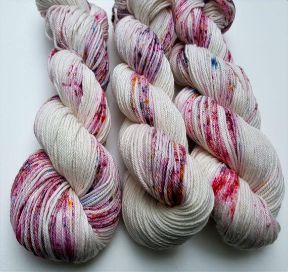 Tutti Fruity- 100 Cotton, Hand Dyed, Variegated, Speckled, Hand Painted Yarn