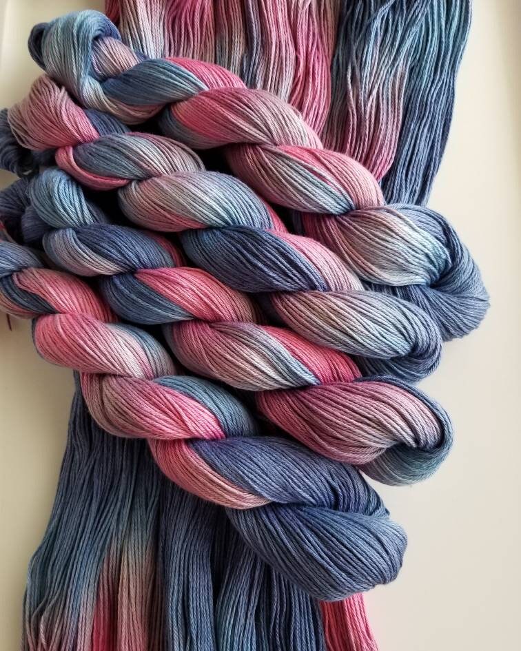 Last Light 100 Organic Cotton Yarn, Hand Dyed, Hand Painted, Variegated