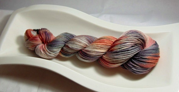 Rusted Elegance- 100 Organic Cotton, Hand Dyed, Sport Weight Hand Painted Yarn