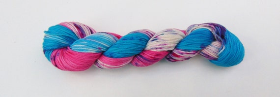 Flying Pigs- 100 Cotton, Hand Dyed, fingering Weight, Hand Painted, Speckled Yarn