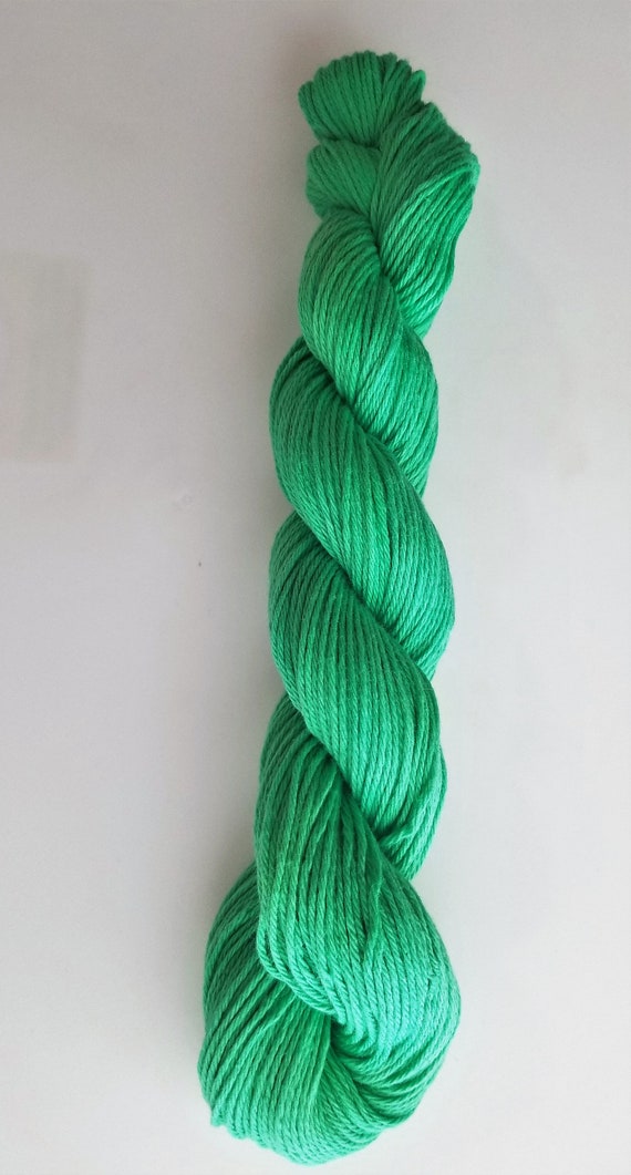 Lime In the Coconut- 100% cotton, Hand dyed, solid colorway fingering weight yarn