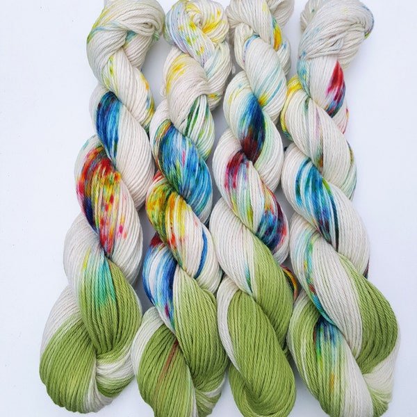 Wildflowers- 100 Cotton, Hand Dyed, Speckled, Variegated, Hand  Painted Yarn