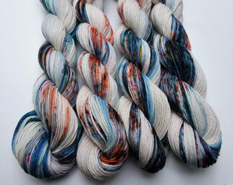 Hot Springs- 100 Cotton, Hand Dyed, Worsted Weight, Speckled, Variegated Yarn