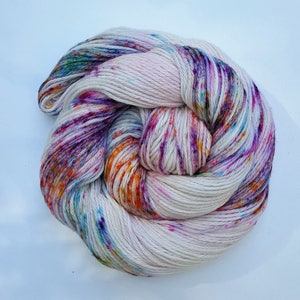 Confetti- 100 Cotton, Hand Dyed, Speckled Variegated Yarn