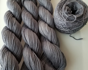 Slate- 100% Organic Cotton, Hand Dyed, Sport Weight, Solid Yarn