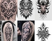 Unique Tattoo Designs – Over 200 Exclusive Artistic Ideas – Geometric, Celestial, Floral, and More – Instant Download