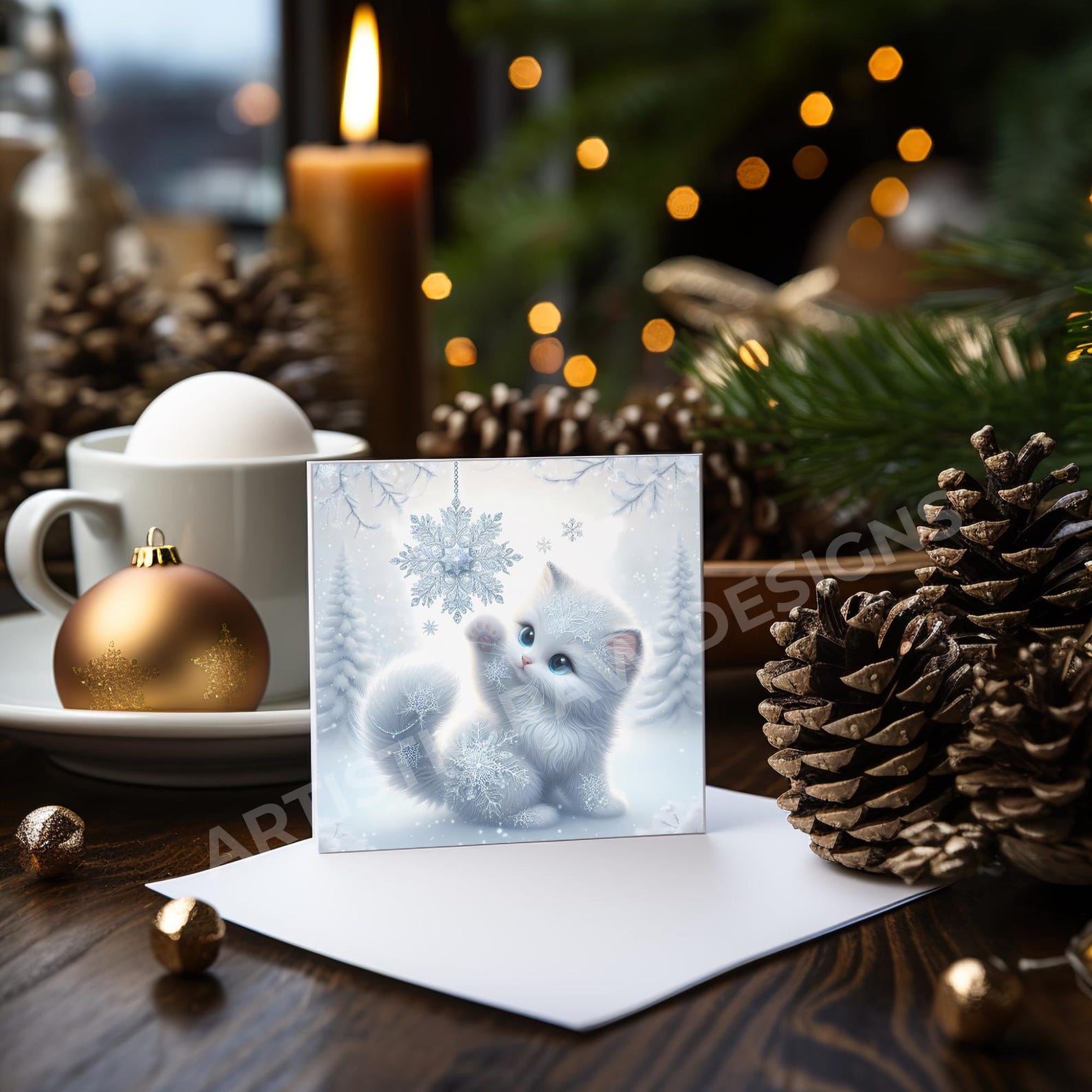 Snowflake Cat Clipart, 5 High Quality JPG, Cat Clipart for Crafts ...