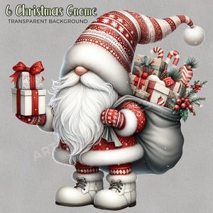Gnomo navideño png / Gnomo de invierno Clipart / 6 PNG de alta calidad / Gnomo de invierno acogedor / regalo para amantes de los gnomos / Scrapbooking navideño Junk Journal