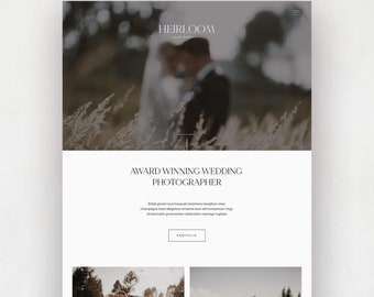 Elegante plantilla de sitio web de Squarespace 7.1 para fotógrafos de bodas y proveedores de servicios creativos
