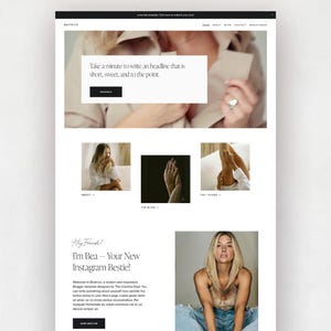 Elegant & Minimalist Squarespace 7.1 Website Template and Social Media Templates