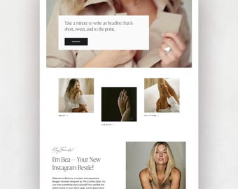 Plantilla de sitio web y redes sociales elegante y minimalista para Squarespace 7.1