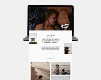 Plantilla de sitio web Golden Hour Squarespace 7.1 para fotógrafos y emprendedores creativos