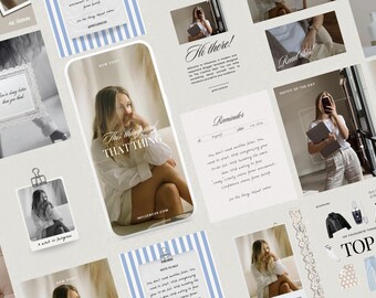 Plantillas editoriales y elegantes de Instagram para influencers (Canva)