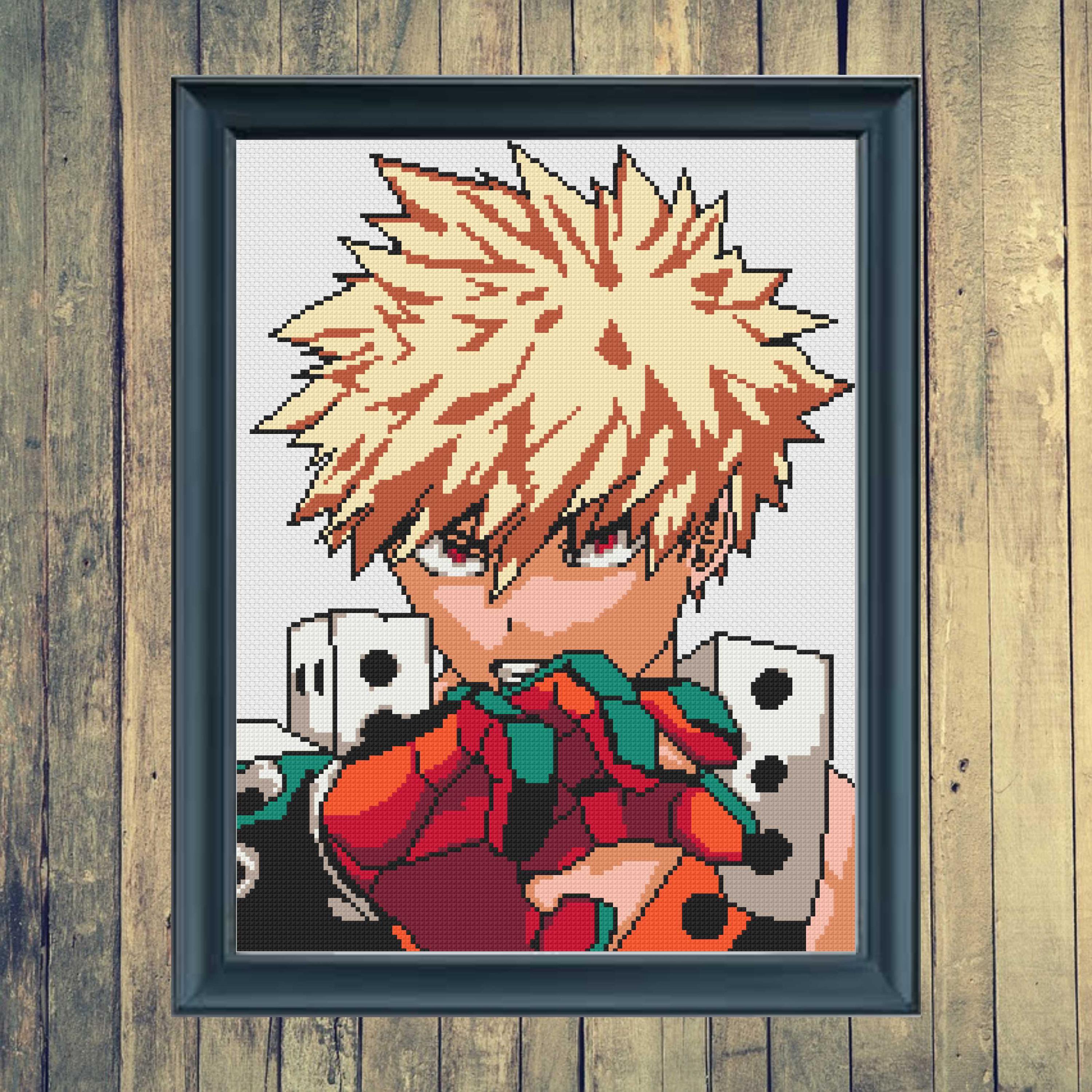 Katsuki Bakugo Cross Stitch Pattern PDF, My Hero Academia Embroidery ...