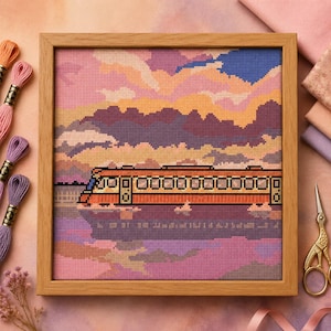 Spirited Away Train Cross Stitch Pattern Instant Download PDF Anime Manga Studio Ghibli SpiritedAway StudioGhibli CrossStitch