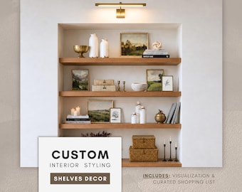 ANPASSAD hyllstyling: Virtuella hyllor, inredning och heminredning - Visualisering av moodboard och inköpslista