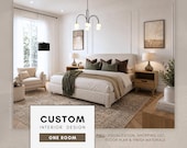 CUSTOM Interior Design - ONE ROOM - Full Package: Mood Board, Shopping List, Floor Plan, Paint Color Selection