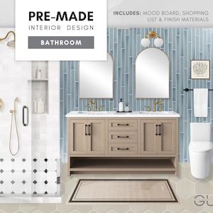 Pre-designed Master Bathroom: Traditional Interior Design with Aesthetic Mood Board, Curated Shopping List & Affordable Finish Materials