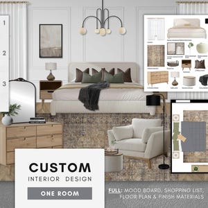 Progettazione d'interni PERSONALIZZATA - UNA STANZA - Pacchetto completo: mood board, lista della spesa, planimetria e materiali per vernici e finiture