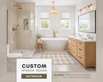 Individuelle Inneneinrichtung – Badezimmer – Moodboard, Einkaufsliste, Grundriss & Farb- und Oberflächenmaterialien
