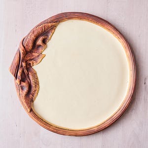 Vintage Terrafirma Ceramic Platter: 1987 Ellen Evans Leaf Art Pottery