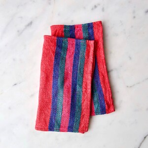 Retro Scandinavian Linen Napkins: Handwoven Helmi Vuorelma Set of 2