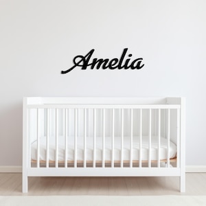 Personalized Wooden Nursery Name Sign - Custom Baby Name Wall Art for Girls and Newborns