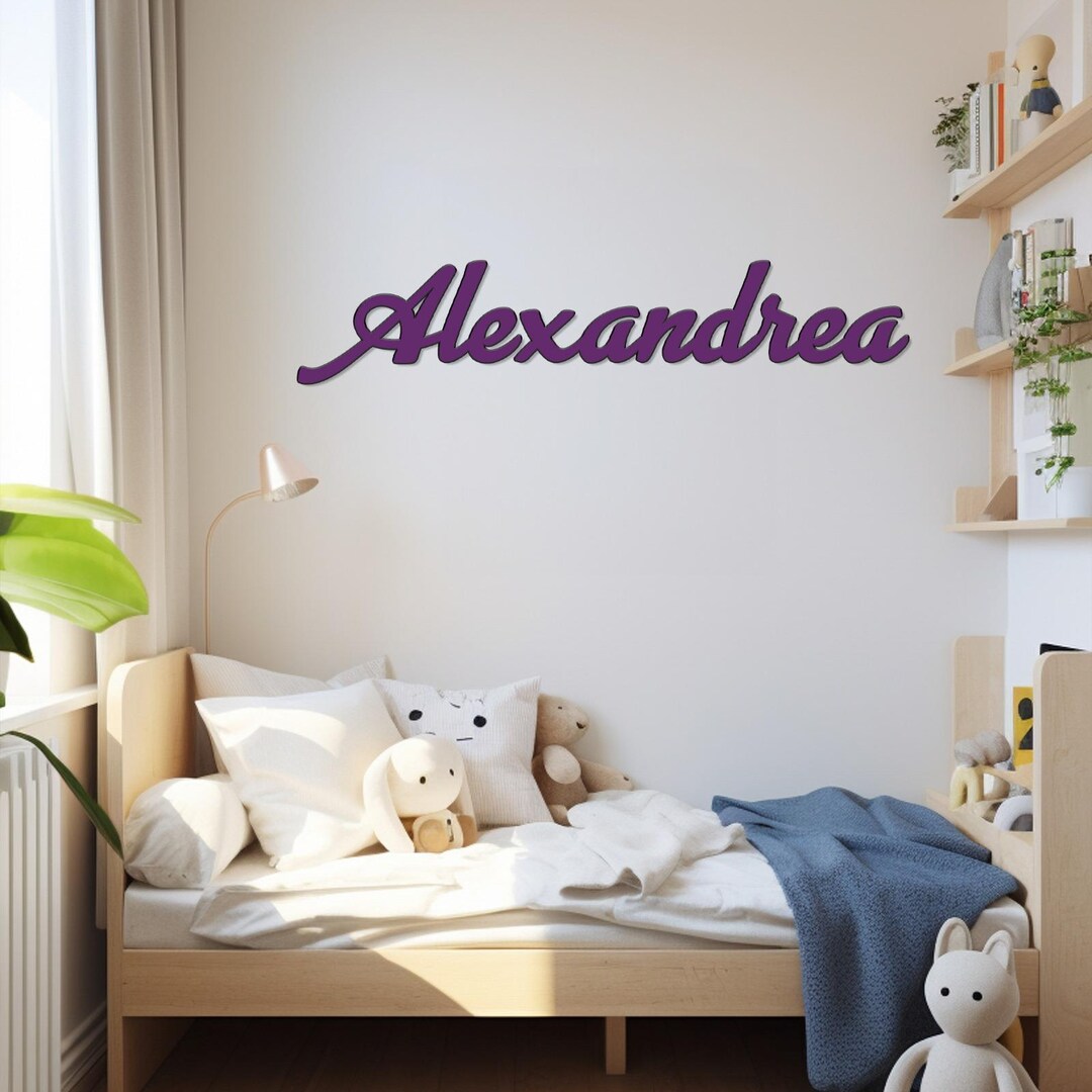 Custom Wooden Nursery Name Sign - Personalized Baby Name Wall Decor for ...