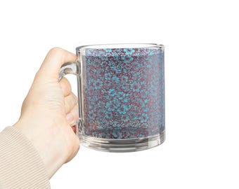 Floral Patterned Glass Mug, 10oz - Perfect for Tea, Coffee, Gift for Her, Home Decor, Birthday, Mother's Day