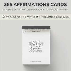 365 affirmations par jour, affirmations déchirées, citations positives pour le succès et la croissance, modèle de toile modifiable, téléchargement numérique