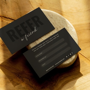 Bearbeitbare digitale Empfehlungskarte Canva Vorlage | Instant Download Business Design, SET07